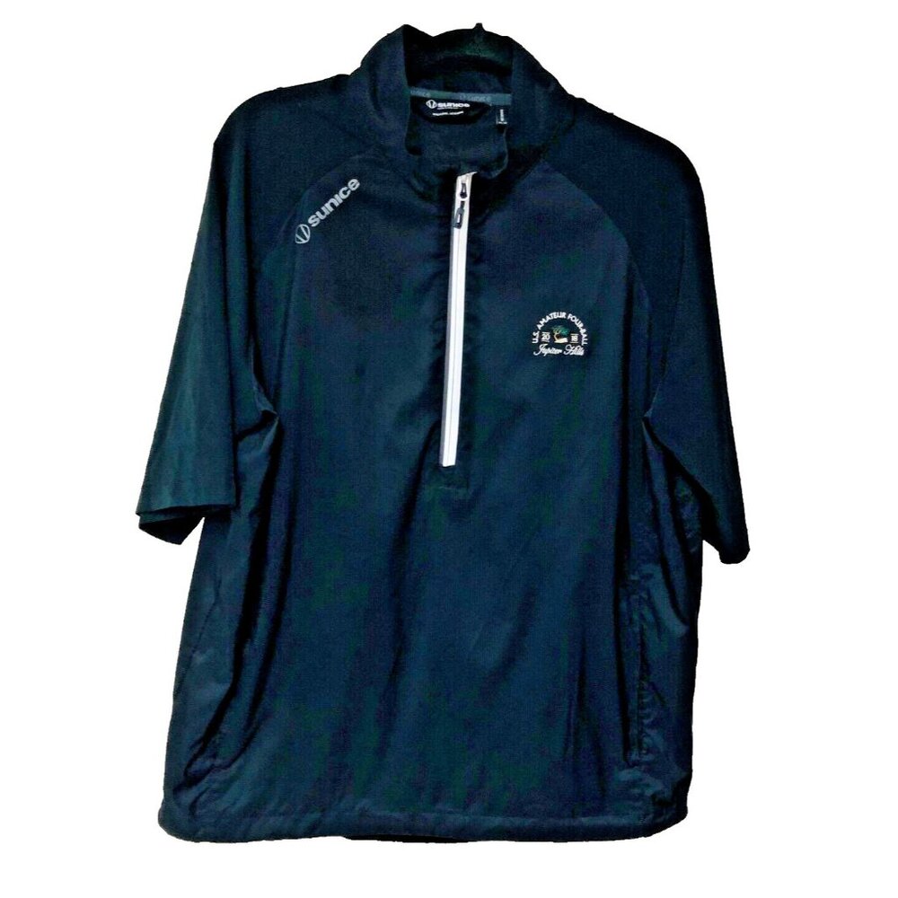Sunice Golf Shirt Men's‎ M Blk Amateur Four-Ball Weather Resist JUPITER HILLS